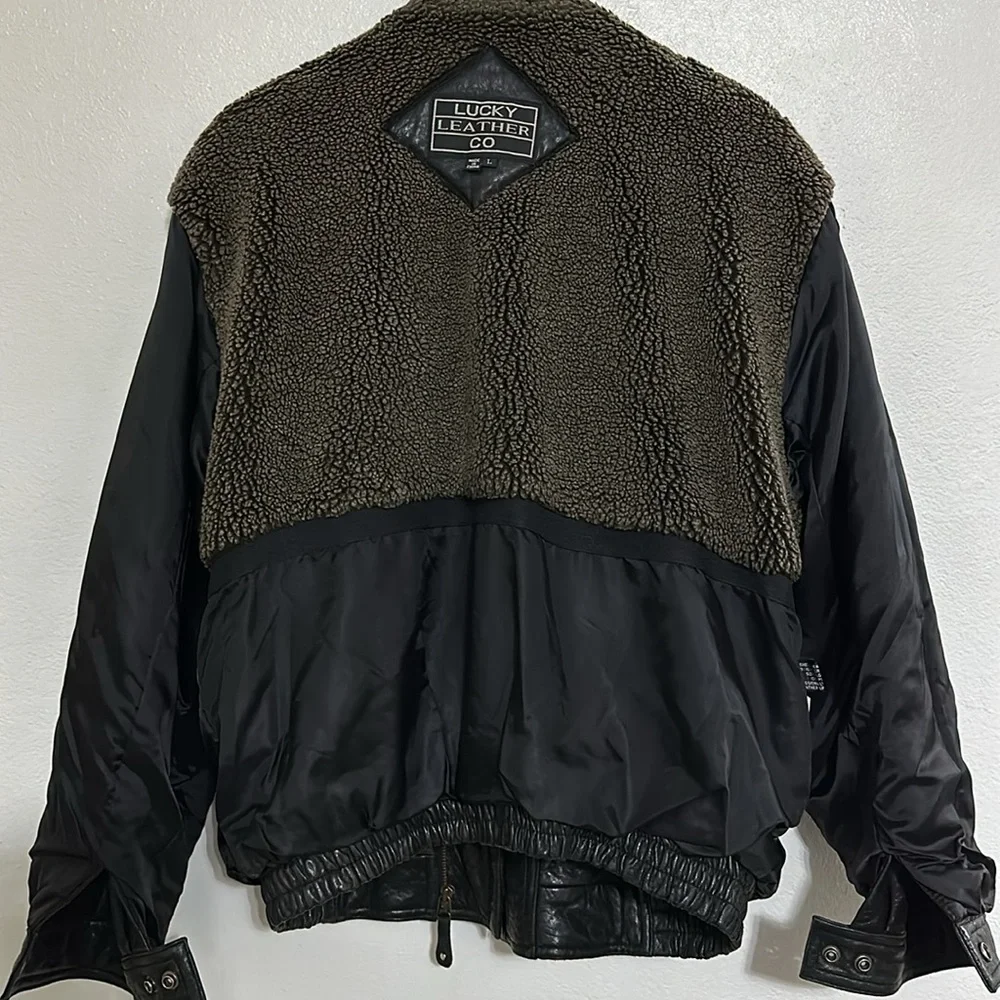 Lucky Leather Co Insulated Leather Jacket, Size Large, in Good Condition, Brown - Picture 10 of 11